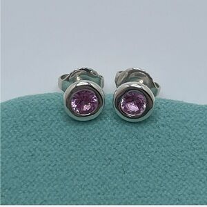 Tiffany & Co. Elsa Peretti Color by the Yard Pink Sapphire Stud Earrings